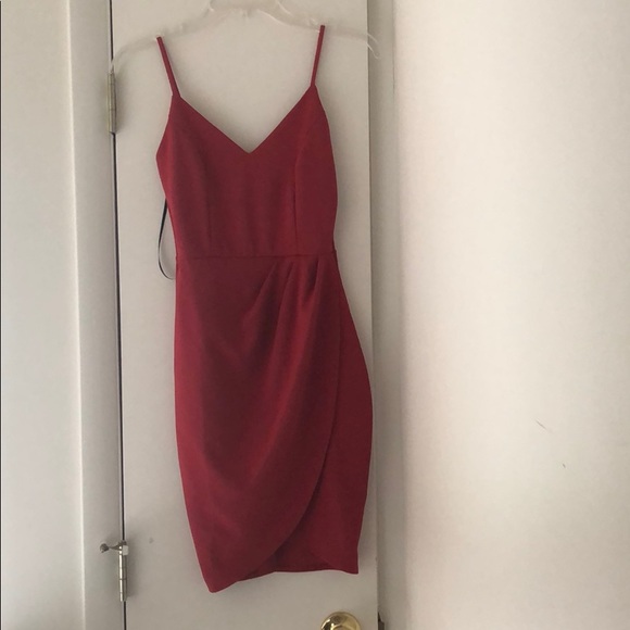 NWT Lulu's Rust Red Bodycon Dress - Picture 5 of 6